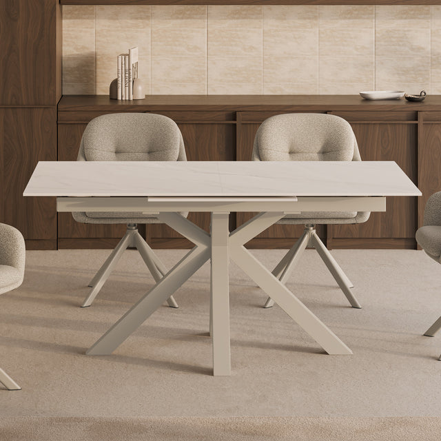 Mesa Lori 160 cm Extensible Travertino/Beige de Somcasa Vlc