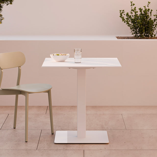 Mesa Samira Cuadrada Blanco/Blanco 70 × 70 cm de Somcasa Vlc