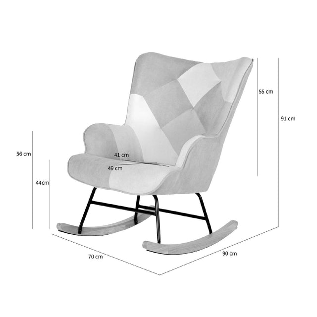 Mecedora Denver Patchwork Mostaza de Somcasa Vlc - imagen 7