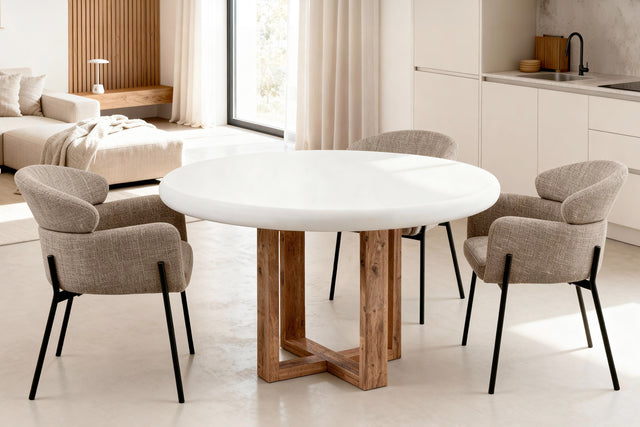 Mesa Violette 120 cm Redonda Fija Blanco/Roble de Somcasa Vlc - imagen 6