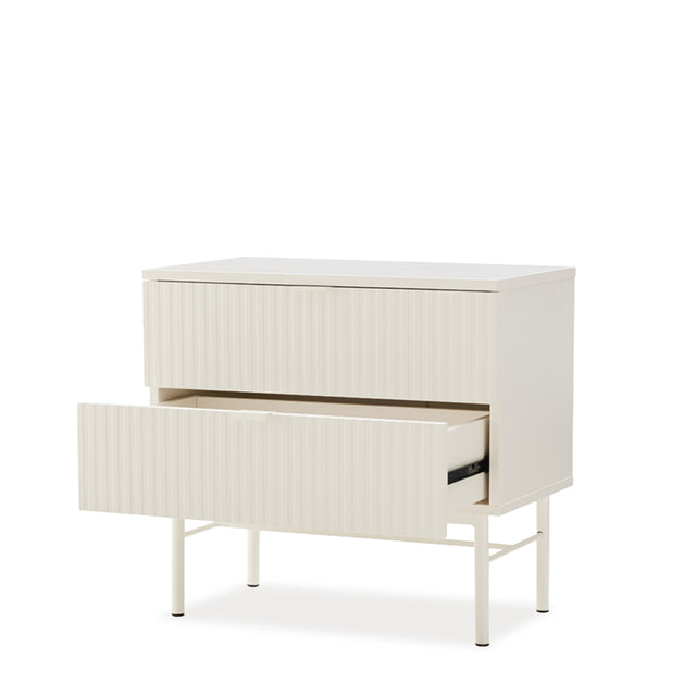 Mesita Oslo Perla 59 cm con 2 Cajones de Somcasa Vlc