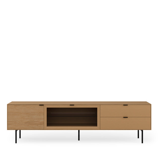 Mueble TV Ptas Cajonestulsa Roble 200 cm | vista lateral | Somcasa Vlc | 00MB362507 | imagen 4