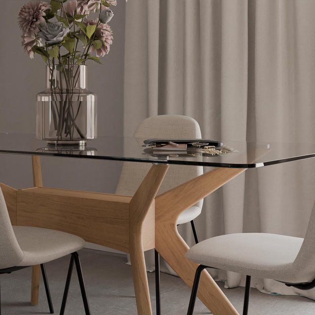 Mesa de Comedor Della Roble y Vidrio | vista lateral | Somcasa Vlc | 00MS208844 | imagen 4