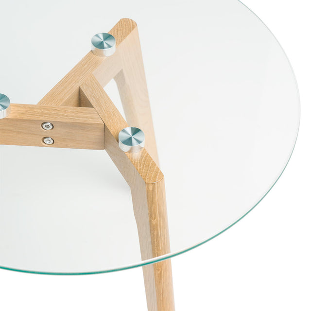 Mesa de centro Abel Cristal/Roble 50 × 50 cm de Somcasa Vlc - imagen 4