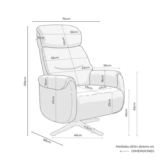 Sillón Relax 2 Motores Tamiko Beige de Somcasa Vlc - imagen 11