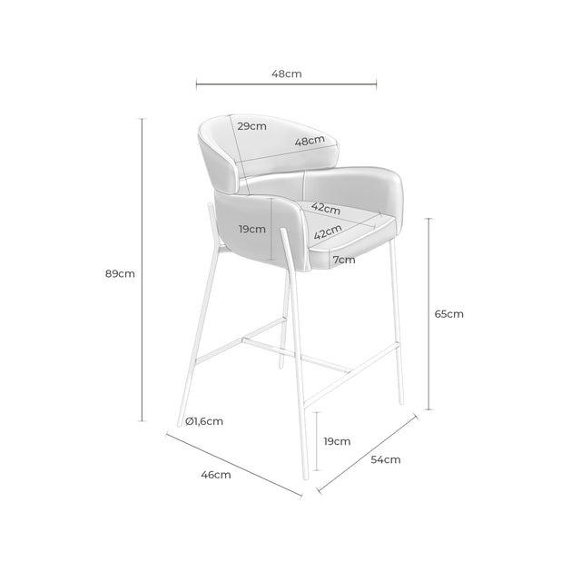 Taburete Bajo Ander Beige | vista lateral | Somcasa Vlc | 00SL127225 | imagen 4