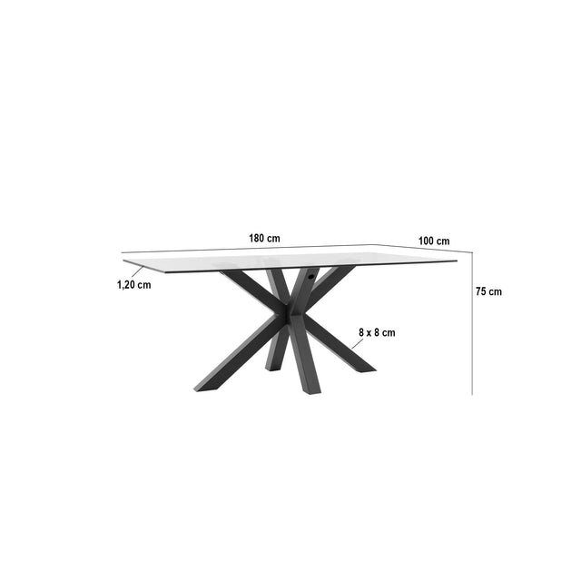 Mesa de Comedor Demi Metal y Vidrio | detalle de diseño | Somcasa Vlc | 00MS209307 | imagen 3