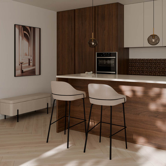 Taburete Bajo Louis Beige | vista lateral | Somcasa Vlc | 00SL114725 | imagen 4