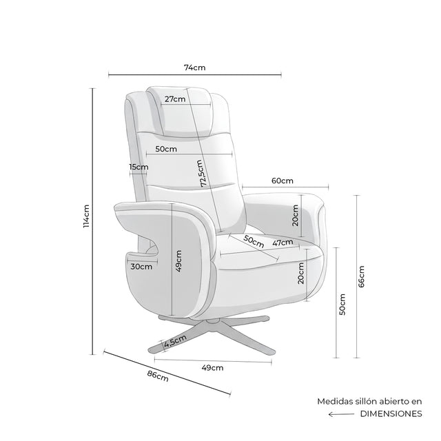 Sillón Relax 2 Motores Satomi Beige de Somcasa Vlc - imagen 12