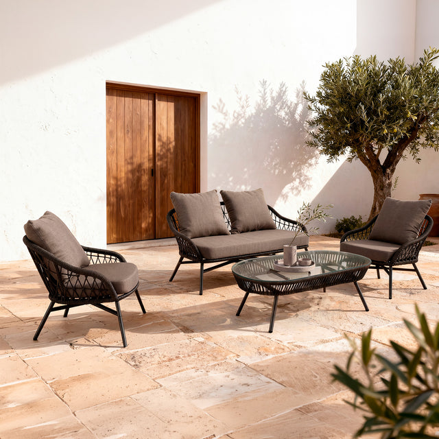 Set Salonica Sofá, Sillones y Mesa de centro Gris de Somcasa Vlc