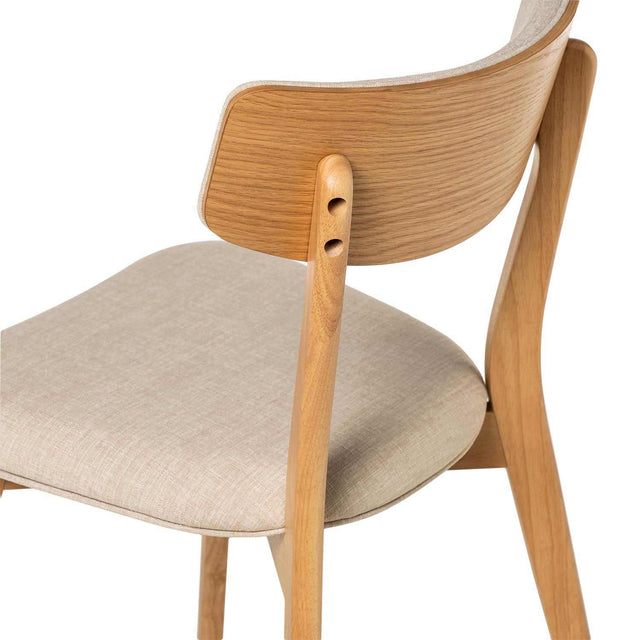 Silla Anais Beige con Patas de madera | detalle de acabado | Somcasa Vlc | 00SL102025 | imagen 5