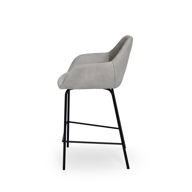 Taburete Bajo Jacob Negra Gris claro | vista lateral | Somcasa Vlc | 00SL127021 | imagen 4