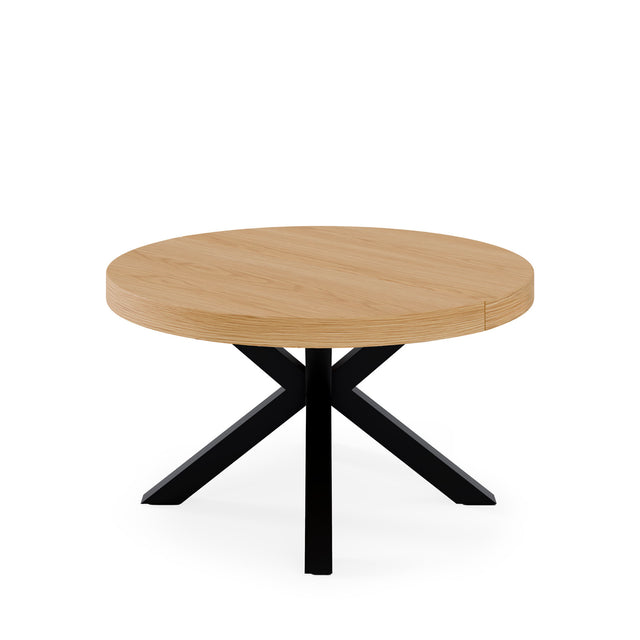 Mesa Mildred 120 cm Redonda Extensible Roble/Negro de Somcasa Vlc