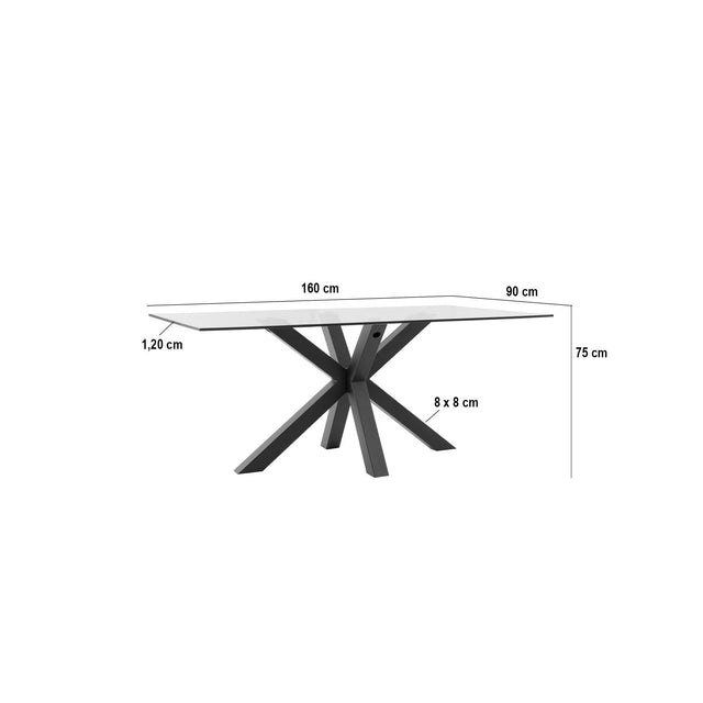 Mesa de Comedor Demi Metal y Vidrio | detalle de diseño | Somcasa Vlc | 00MS209207 | imagen 3