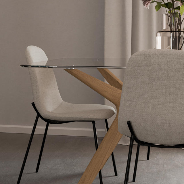 Mesa de Comedor Della Roble y Vidrio | detalle de acabado | Somcasa Vlc | 00MS208844 | imagen 5