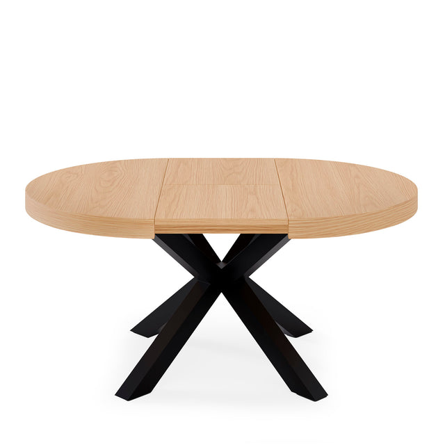 Mesa Mildred 120 cm Redonda Extensible Roble/Negro de Somcasa Vlc - imagen 3
