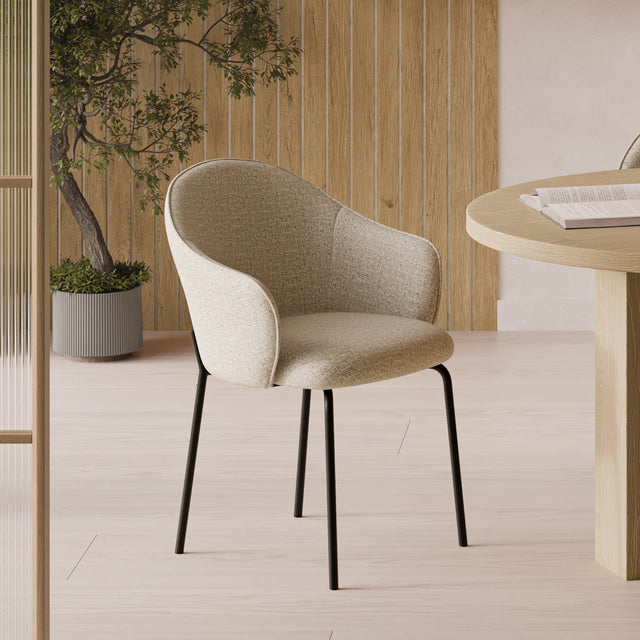 Silla Mirabella Negra Beige con Patas negras | vista principal | Somcasa Vlc | 00SL127525