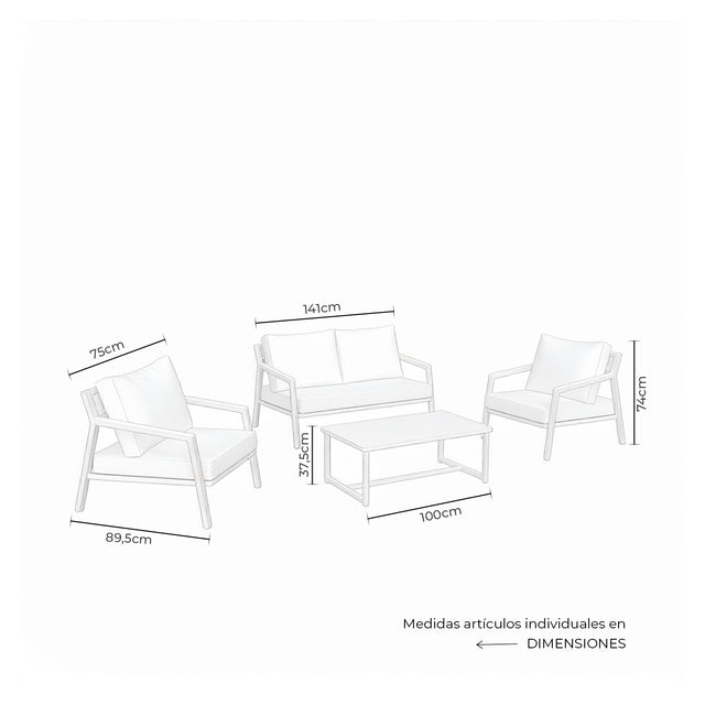 Set Muscat Sofá, Sillones y Mesa de centro Negro de Somcasa Vlc - imagen 9