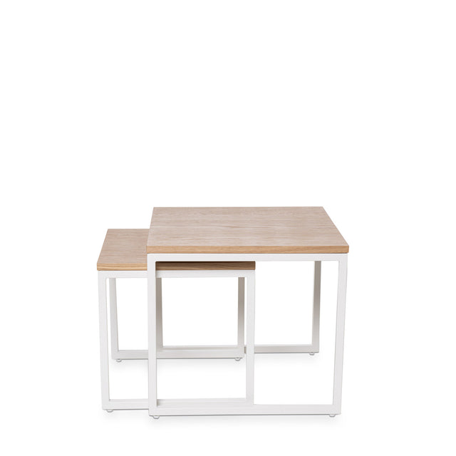 Mesa de centro Piero Roble/Blanco 40 × 40 cm de Somcasa Vlc