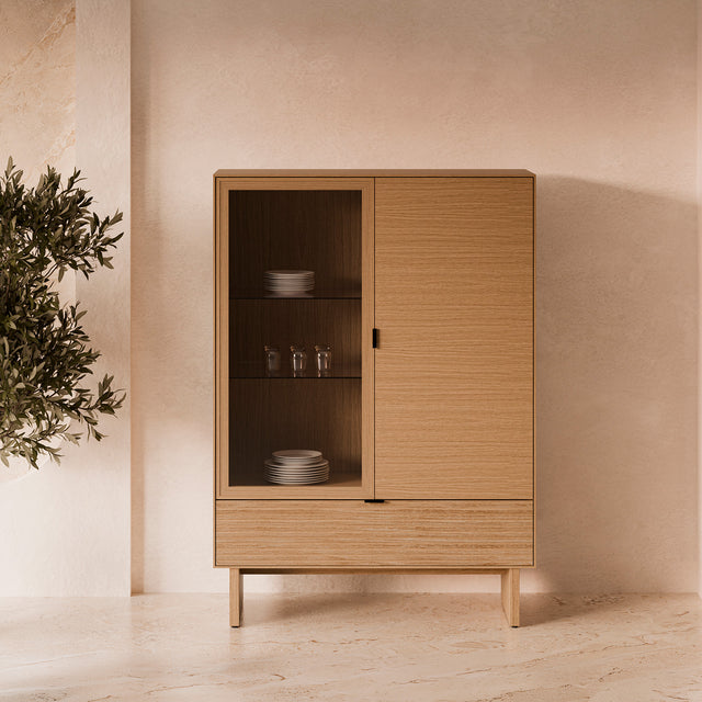 Vitrina Baja Ptas+caj Tulsa Roble Pata Madera | vista principal | Somcasa Vlc | 00MB383207
