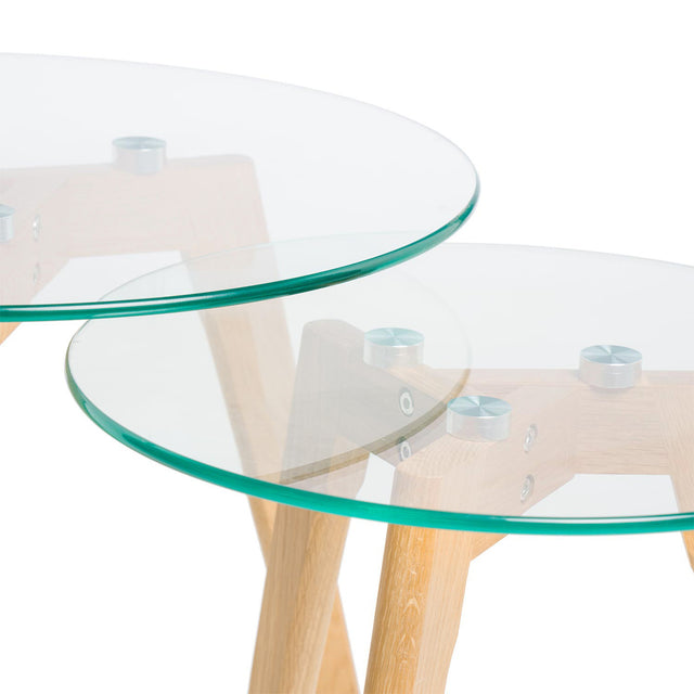 Mesa de centro Abel Cristal/Roble 50 × 50 cm de Somcasa Vlc - imagen 3