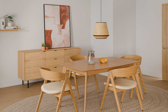 Silla Rina Beige con Patas de madera | detalle de diseño | Somcasa Vlc | 00SL102525 | imagen 11