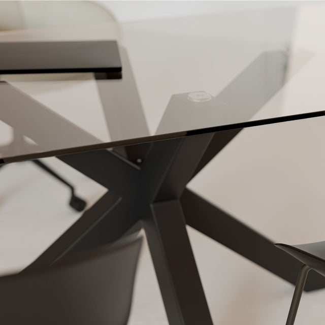 Mesa de Comedor Demi Metal y Vidrio | vista lateral | Somcasa Vlc | 00MS209407 | imagen 4