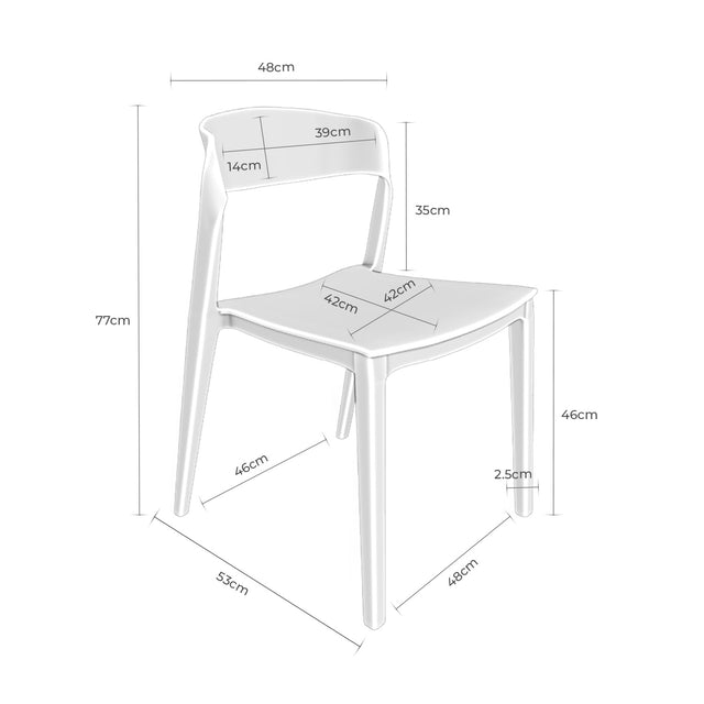 Silla Adelyn Blanco | vista lateral | Somcasa Vlc | 00SL113902 | imagen 4