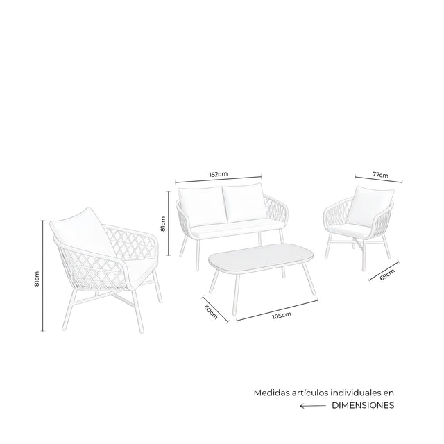 Set Perugia Sofá, Sillones y Mesa de centro Negro de Somcasa Vlc - imagen 9