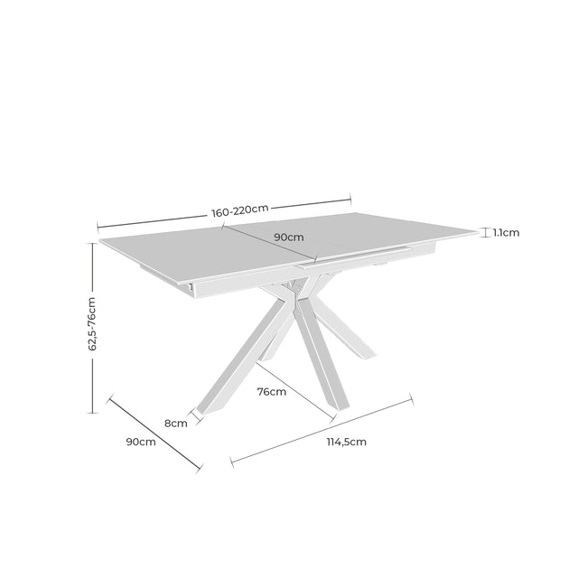 Mesa Lori 160 cm Extensible Travertino/Beige de Somcasa Vlc - imagen 9