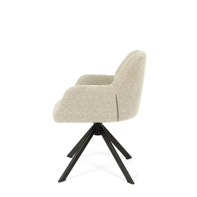 Silla Taimi Negra Beige con Patas negras | vista lateral | Somcasa Vlc | 00SL126225 | imagen 4
