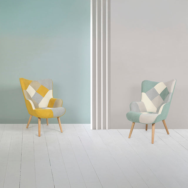 Butaca Florida Patchwork Mostaza de Somcasa Vlc - imagen 6