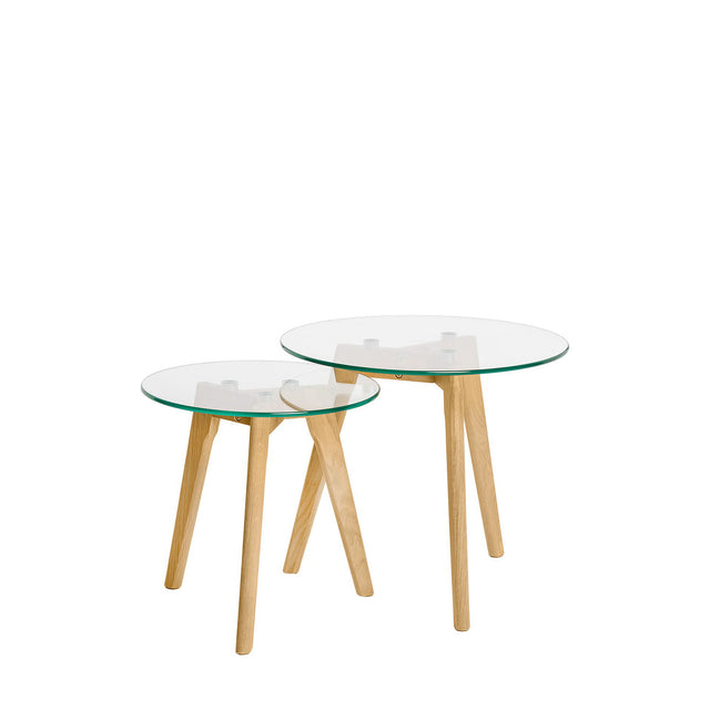 Mesa de centro Abel Cristal/Roble 50 × 50 cm de Somcasa Vlc - imagen 5