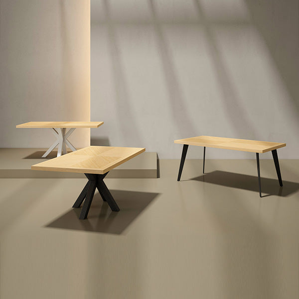 Mesa de Comedor Randy Fija Roble y Metal | vista lateral | Somcasa Vlc | 00MS215514 | imagen 4