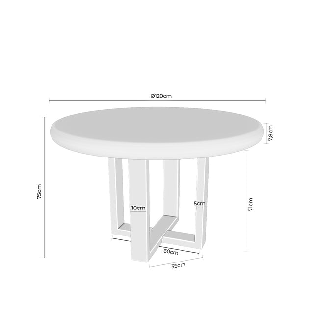 Mesa Violette 120 cm Redonda Fija Blanco/Roble de Somcasa Vlc - imagen 5