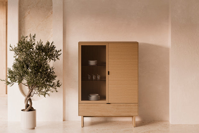 Vitrina Baja Ptas+caj Tulsa Roble Pata Madera | detalle de diseño | Somcasa Vlc | 00MB383207 | imagen 3