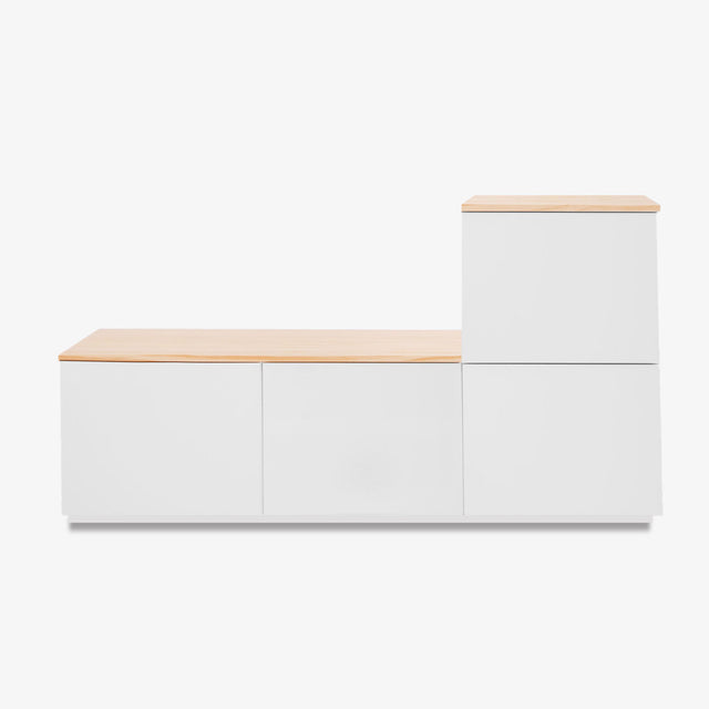 Mueble TV Nolla 150 Blanco con acabado blanco vista frontal de estilo nórdico