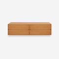 Mueble TV Flotante Penxat 160 4 cajones con roble natural vista frontal de estilo nórdico