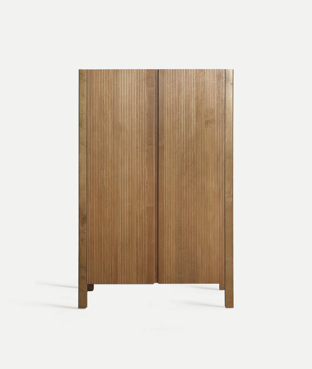 Vista frontal armario Copenhague 95 cm Madera DM en color marrón Kodu Homedesign Slowdeco