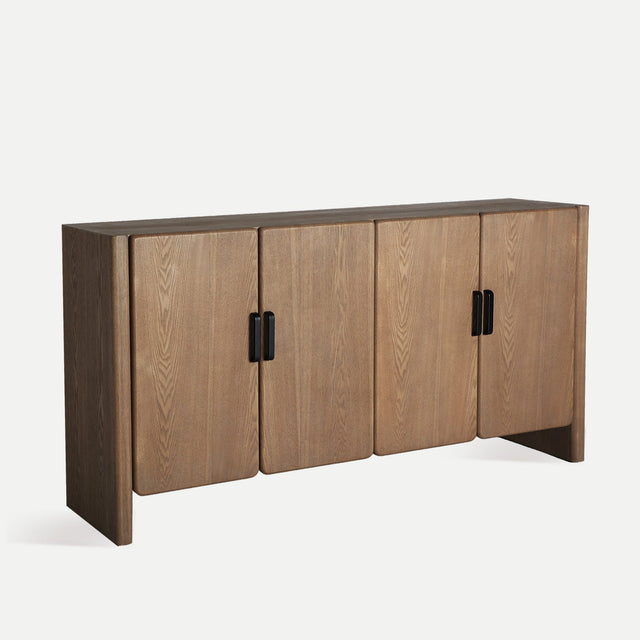 Vista lateral Aparador Busk 160 cm Madera de fresno en color marrón claro Kodu Homedesign Slowdeco