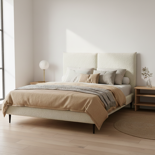 Mueble de diseño en madera natural en espacio de estilo nórdico