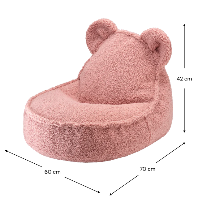 Mueble Set Puf Infantil Osito + Redondo de Borreguito Rosa en ambiente de estilo nórdico
