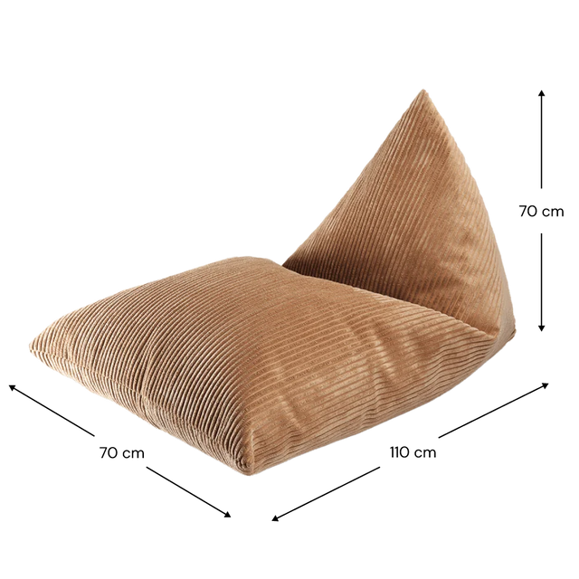 Mueble Puf Tumbona de Pana Marrón en ambiente de estilo nórdico
