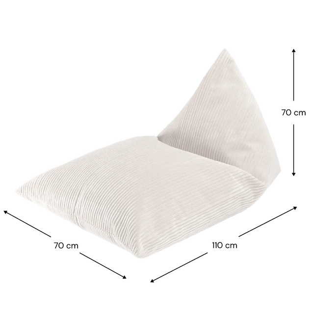 Mueble Puf Tumbona de Pana Blanco Crema con acabado blanco, acabado crema en ambiente de estilo nórdico
