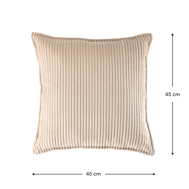 Mueble Cojín Cuadrado de Pana Beige con acabado beige en ambiente de estilo nórdico