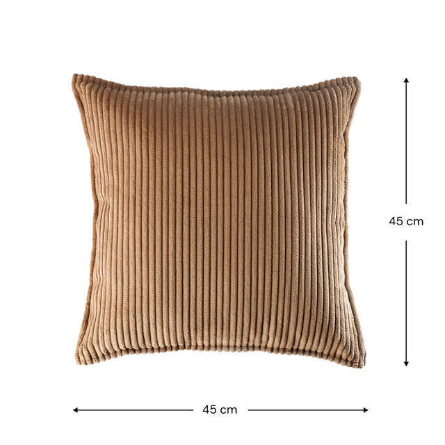 Mueble Cojín Cuadrado de Pana Marrón en ambiente de estilo nórdico