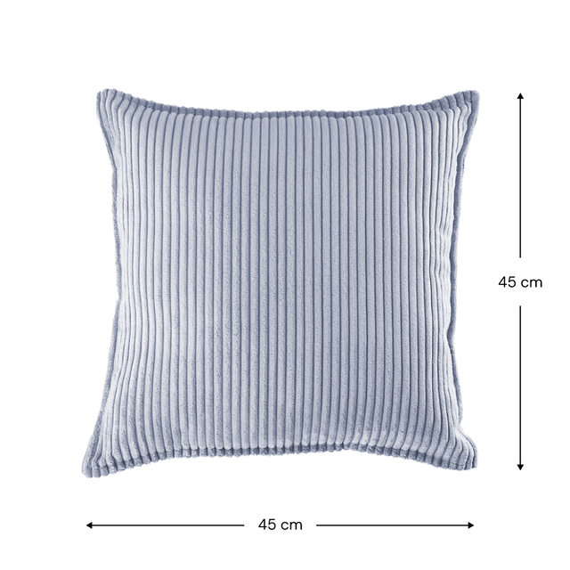 Mueble Cojín Cuadrado de Pana Azul en ambiente de estilo nórdico