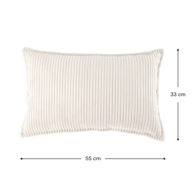 Mueble Cojín Rectangular de Pana Blanco Crema con acabado blanco, acabado crema en ambiente de estilo nórdico
