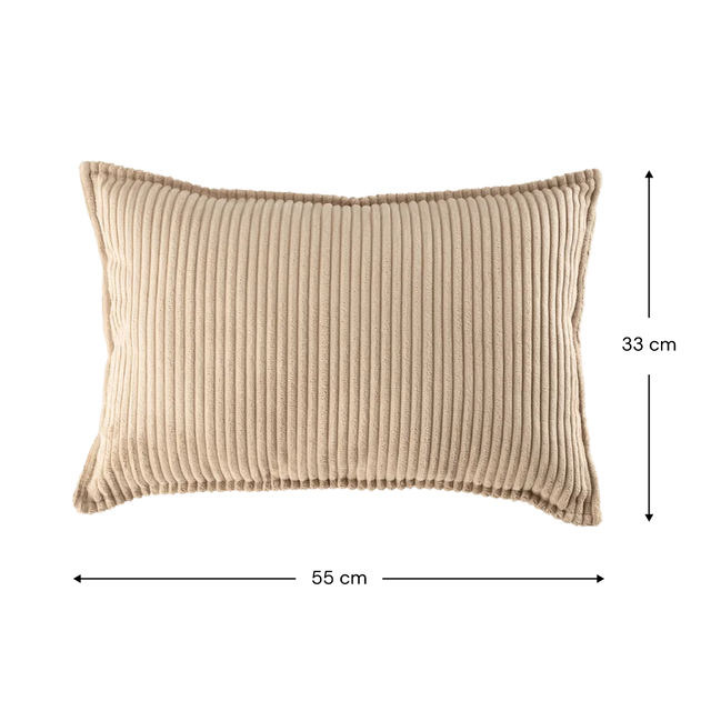 Mueble Cojín Rectangular de Pana Beige con acabado beige en ambiente de estilo nórdico