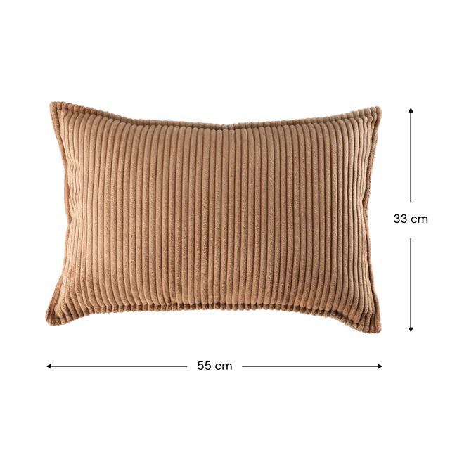 Mueble Cojín Rectangular de Pana Marrón en ambiente de estilo nórdico